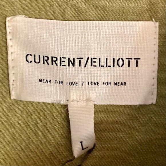 NEW Current Elliott The Lynwood Romper Shorts Belted Snap Front Khaki Size L - Picture 13 of 16